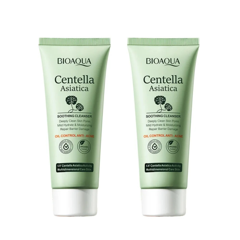 BIOAOUA Centella Asiatica Face Cleanser Gentle Daily Foam Cleanser with Hyaluronic Acid & Niacinamide for Deep Pore Cleansing