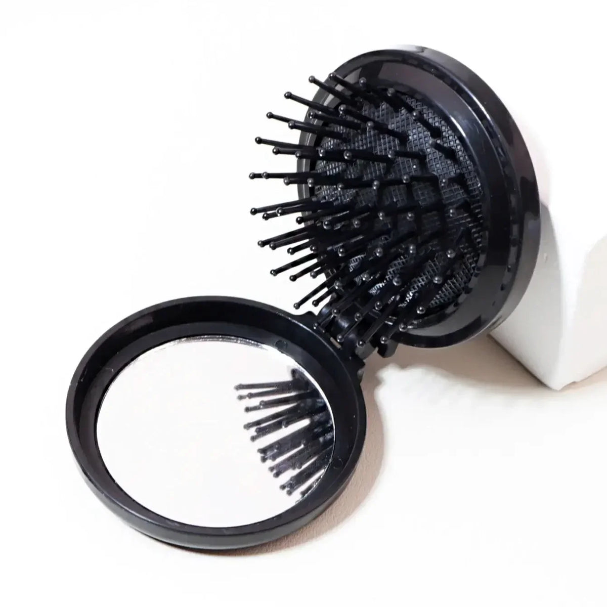 1PC Mini Portable Folding Head Massager Anti-Static Travel Hair Brush Comb Styling Accessory Mirror for Real Hair Wigs