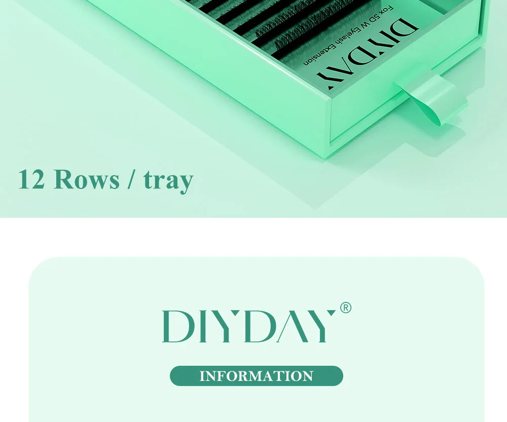 DIYDAY U-shaped 3D 4D 5D 6D Eyelash Extension New Style U Shape W Bloom Lashes Premade Fans Lightweight Fluffy Mink Faux Eyelash