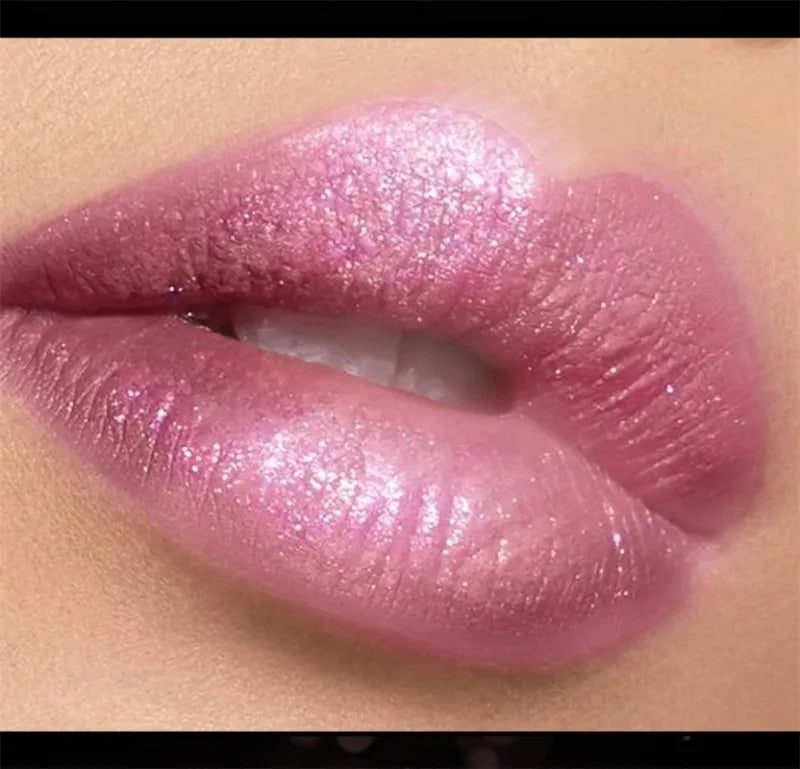 8 Colors Diamond Shimmer Lipstick Purple Metallic Glitter Pearlescent Lip Tint Long Lasting Waterproof Lipstick Makeup Cosmetics