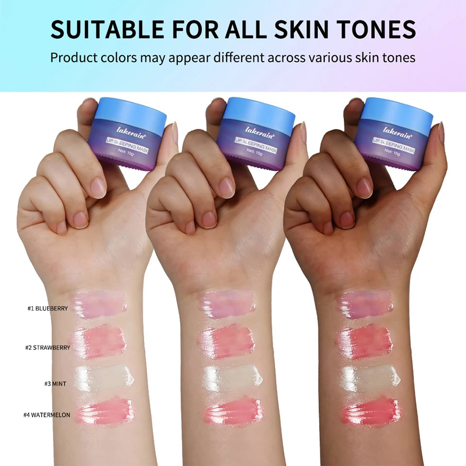 Blueberry Overnight Lip Sleeping Mask Dual Color Hydrates Dry Cracked Skin Reduces Fine Lines Moisturizing Nourishment Care