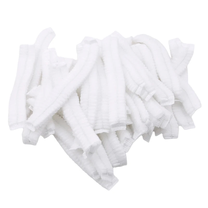 100pcs/Pack Disposable Hair Head Covers Net Bouffant Dustproof Anti Dust Caps Breathable Shower Bathing Hats Kitchen