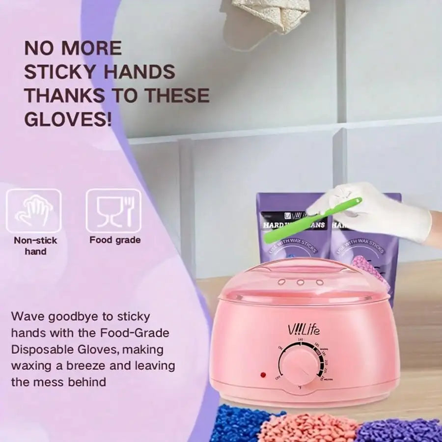 VIILIFE Waxing Kit, Hair Removal Hard Wax Kit With Wax Melt Warmer & Waxing Beads Gift For A Woman/man/teenager/wife/friend - Pr
