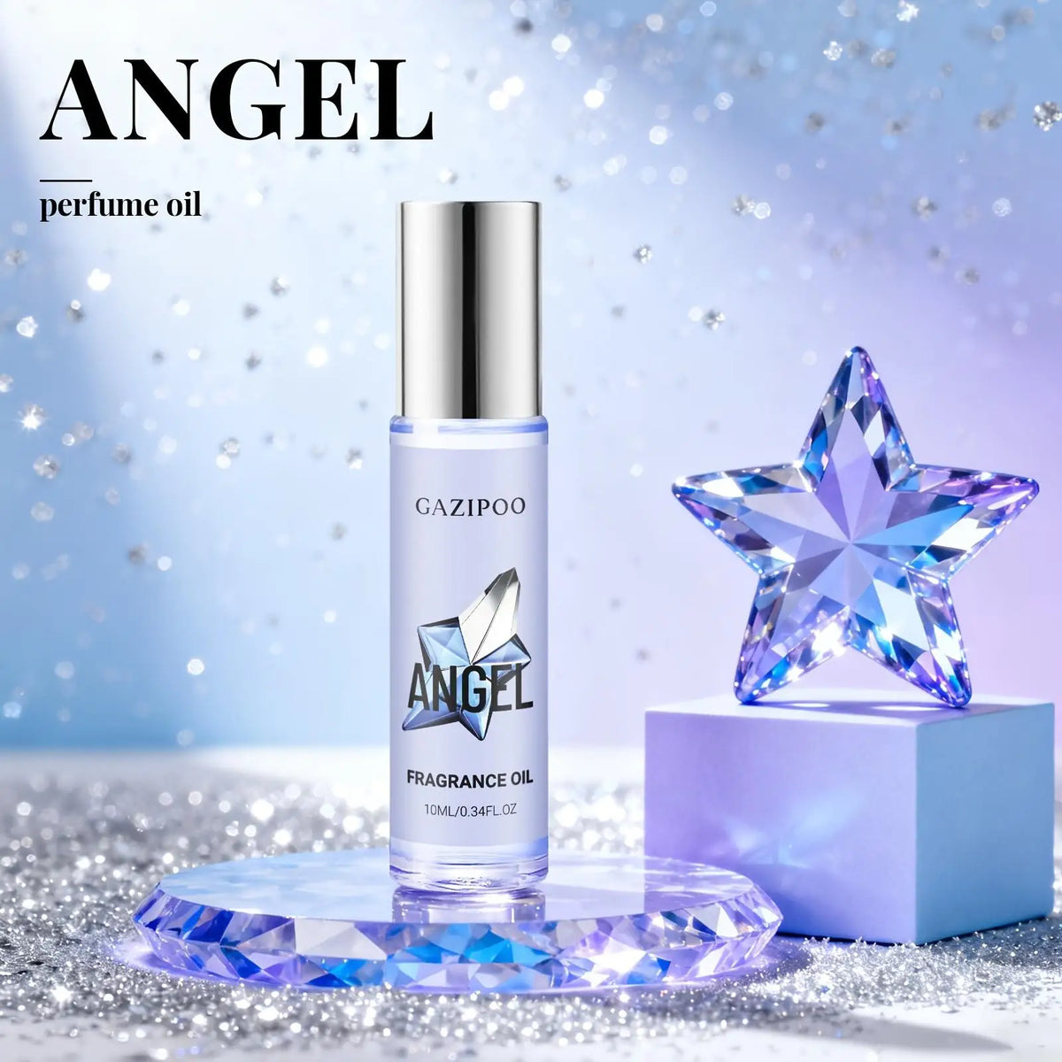 Angel Dopamine Roll-On Fragrance Oil - Pheromone Eau De Parfum for Women, 10ML, Enhances Confidence, Sparkling Star Design, Dail