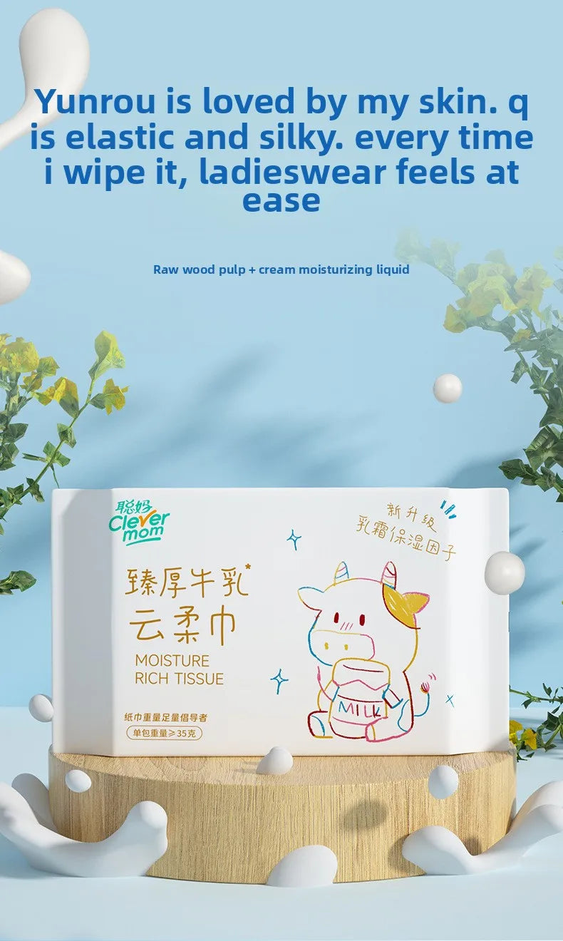 15 Packs 120 Pieces/Pack Thickened 6 Layers Baby Tissue Cream Moisturizing Cloud Tissue Soft Gentle Wipes for Sensitive Skin