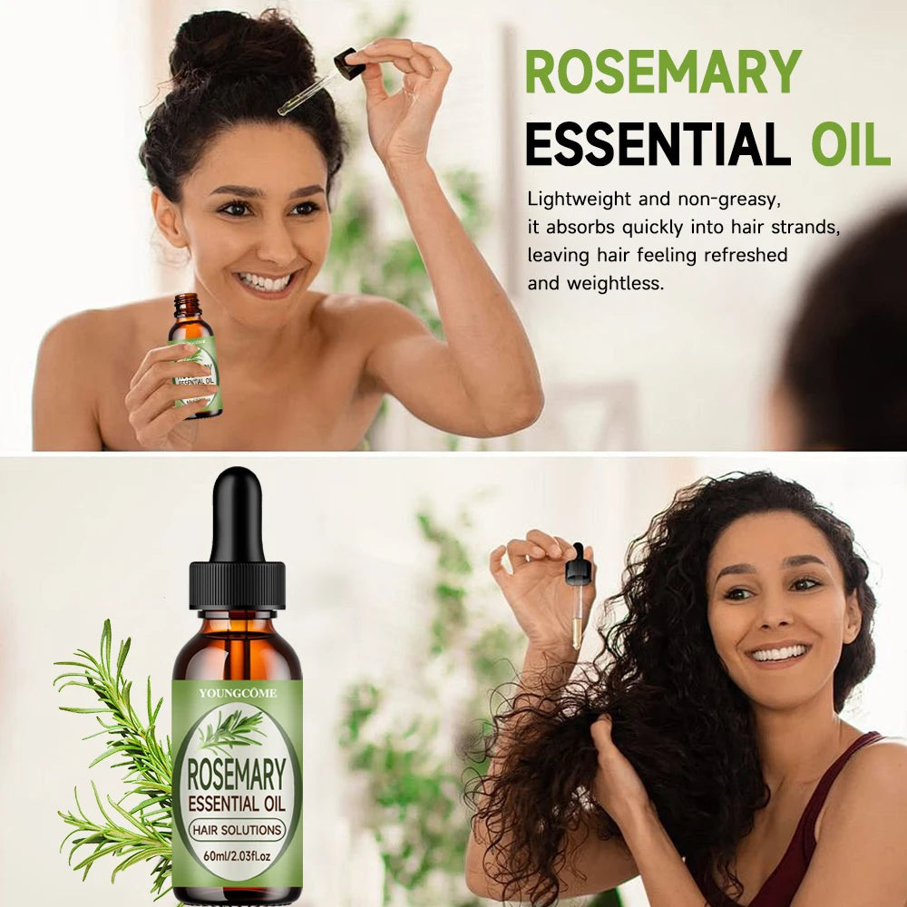 Rosemary Hair Essential Oil Hair Mask Nourishing Hair Oil Smoothing Shine Soft Hair Serum Repair Damaged Frizz Dry Hair Treatmen
