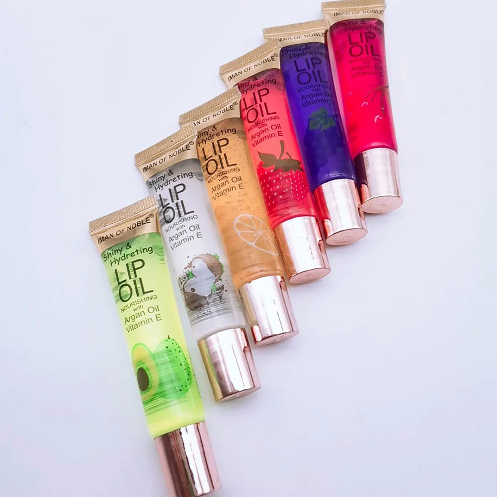 6Pcs Fruity Flavor Watery Glossy Lip Gloss Set Clear Lip Gel Hydrating Moisturizing Lip Gloss Women Lips Makeup