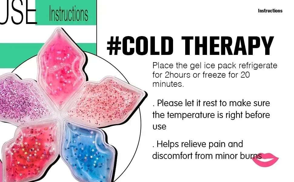 Lip Gel Ice Packs Cold Use for Lip Surgery Flexible Reusable Cooling Pad Cold Compress for Cosmetic Injuries Pain Relief