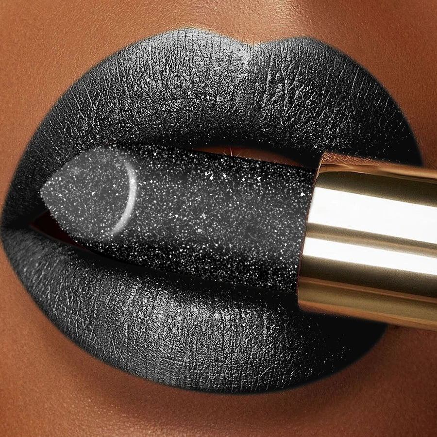 16 Colors 1PC Metallic Glitter Shiny Lipstick Lip Tint, Waterproof Senior Matte Lip Makeup Gifts for Women Cosmetic Lip Glaze