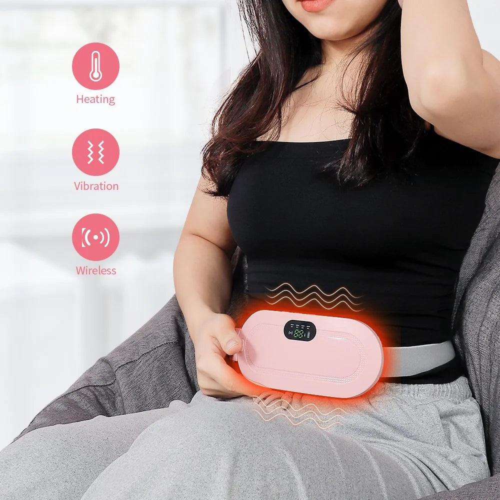 Lady Menstrual Heating Pad Warm Palace Belt Relieve Menstrual Pain Hot Compress Massager Uterus Cold Dysmenorrhea Relieving Belt
