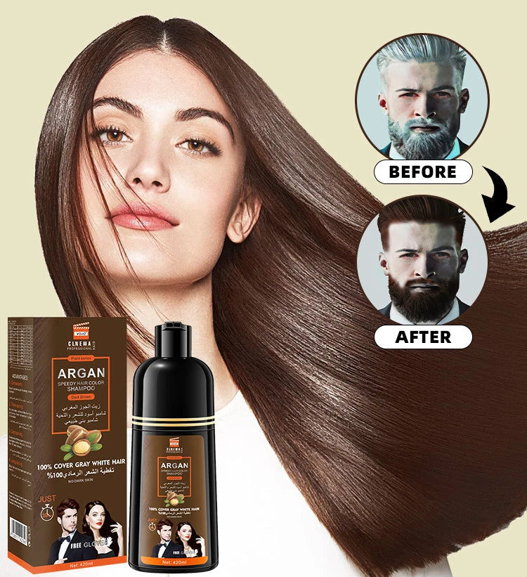 420ml Hair Dye,3-in-1 Hair Dye Shampoo Rapid Hair,Cleansing & Moisturising,Smoothing Black Hair Coloring Shampoo,Hair Care