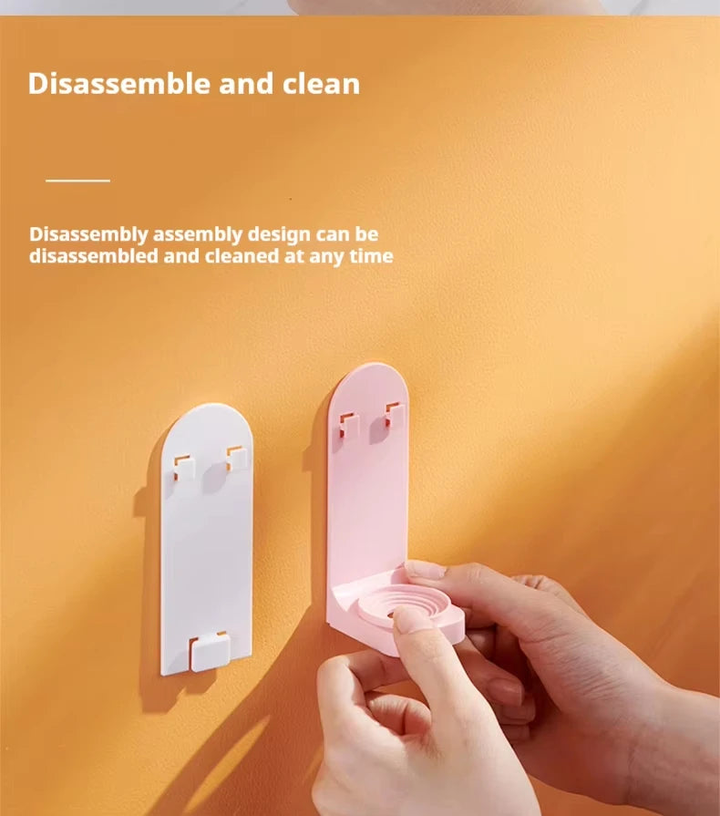 Toothbrush electronic holder, wall mounted adhesive holder, toothbrush organizer to save space and keep dry
