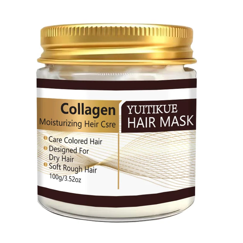 YUITIKUE Collagen Moisturizing Hair Mask - 100g for Dry & Colored Hair, Deep Conditioning to Soften Rough Hair
