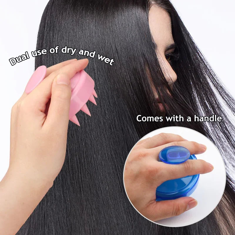 2-in-1 Silicone Scalp Massager & Shampoo Brush - Painless Hair Growth Stimulator for Shower, Gentle Head Spa Tool