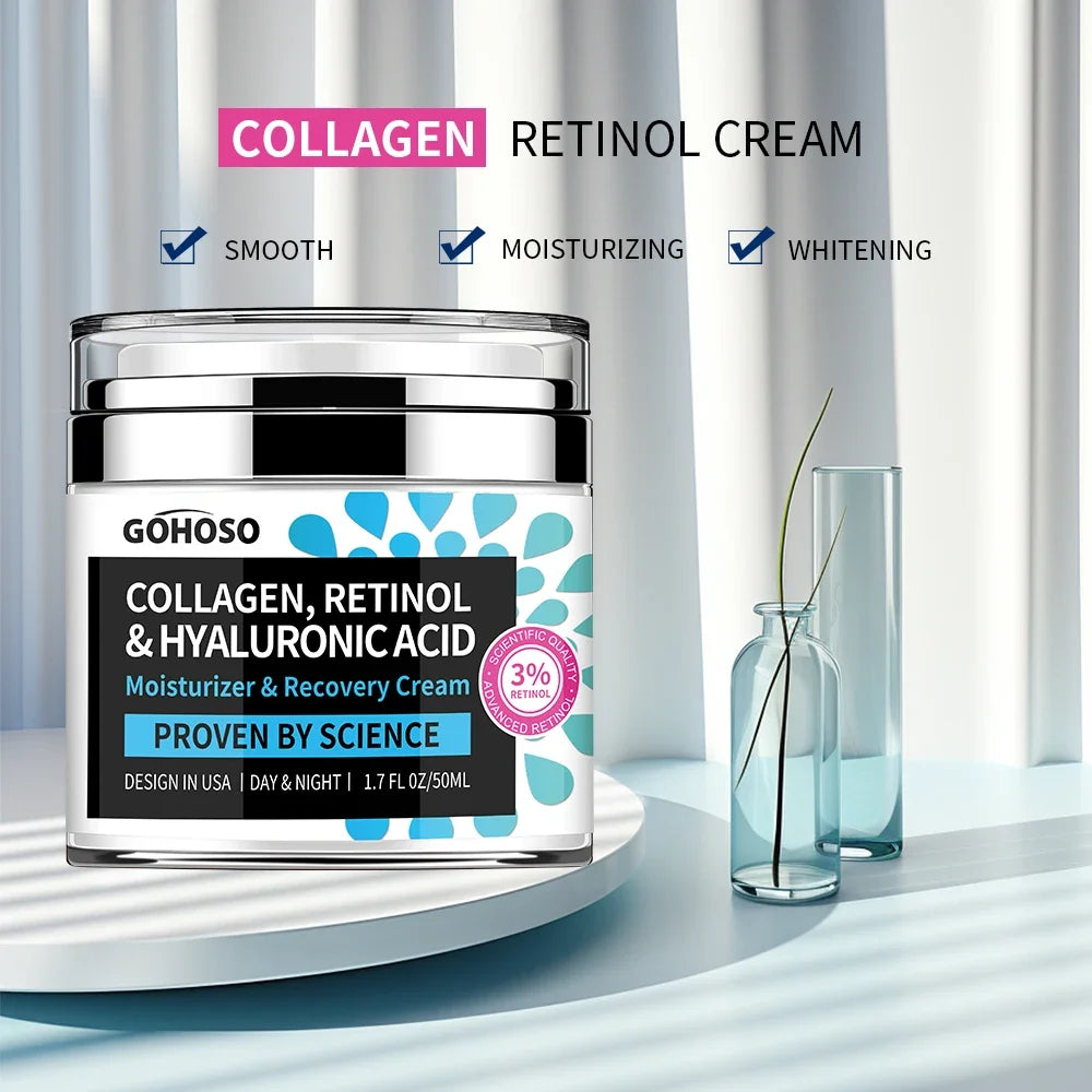 ENVISHA Face Skin Care Collagen Retinol Hyaluronic Acid Cream Firming Whitening Anti-Aging Wrinkle Moisturizing Hydrating