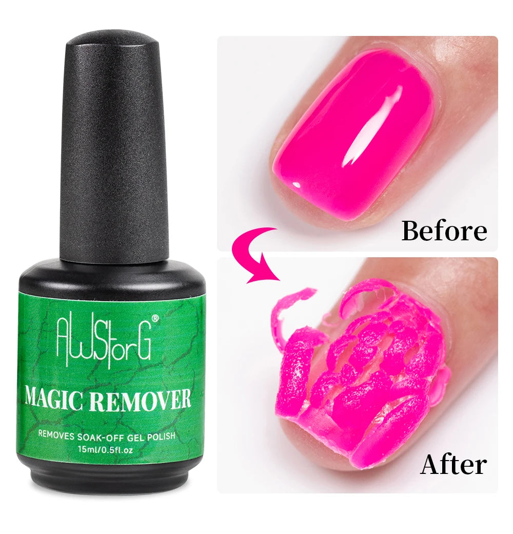 AWStorG 15ml Magic Remover Nail Gel Polish Remover UV Gel Polish Fast Remove Semi Permanent Varnish Polish Cancel Glue