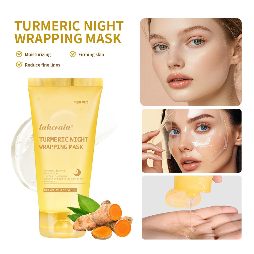 Overnight Wrapping Peel Off Mask Kojic Acid Turmeric Nourishes Hydrolyzed Collagen Glowing Skin Skin Firmnes Korean Skincare