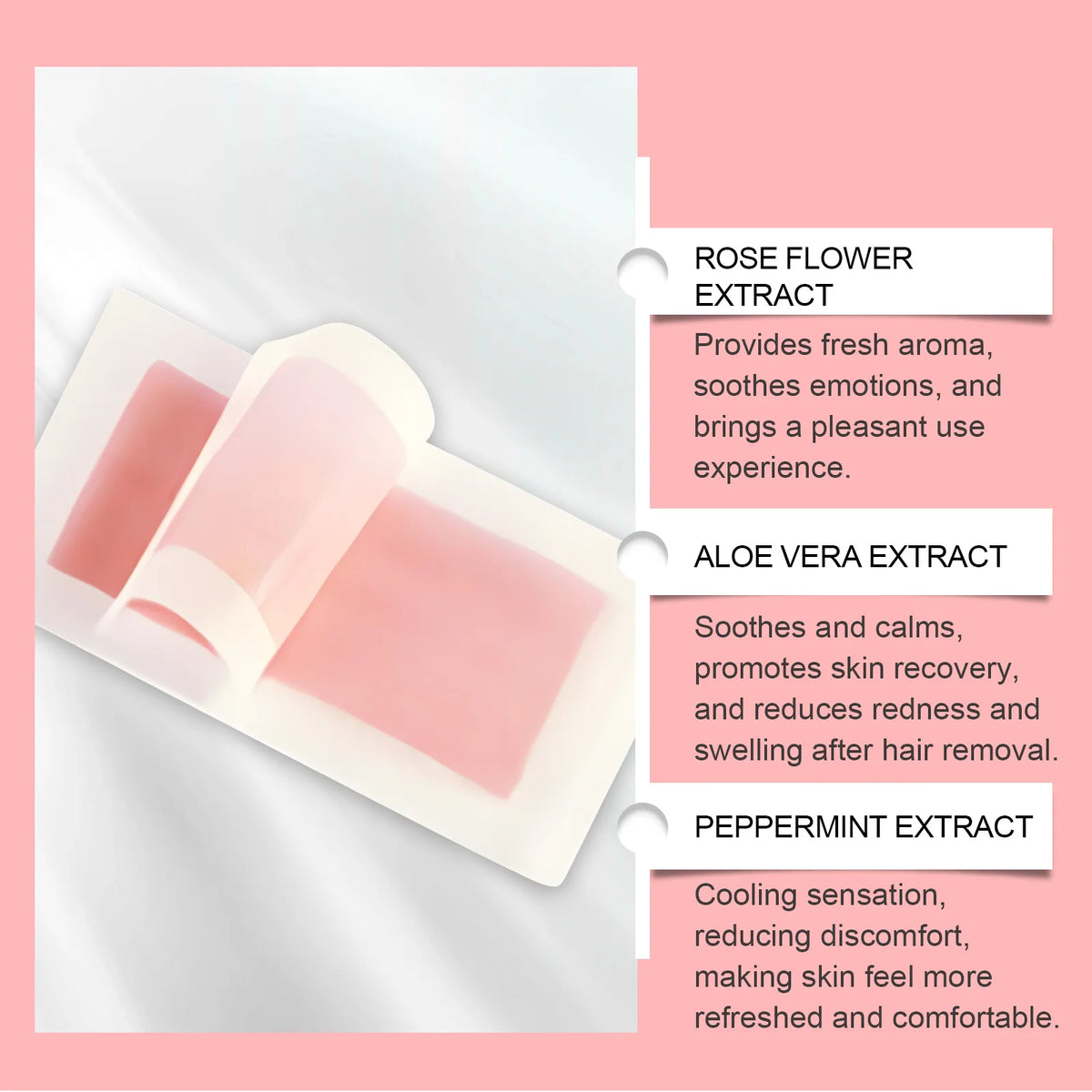 Hair Removal Wax Strip Professional Depilatory Cold Wax Strip Long Lasting Smooth Effective Gentle Body Facial Depilatory