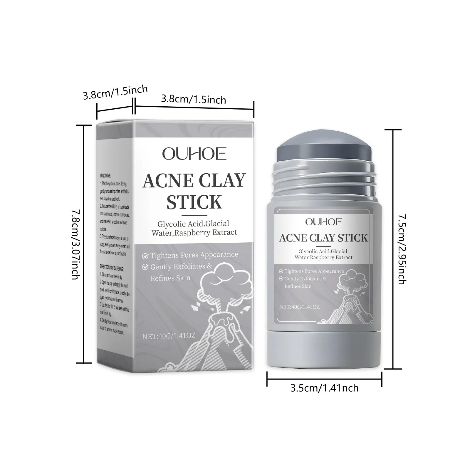 Pore Cleaning Clay Mask Mud Shrinking Pores Moisturizer Hydrating Exfoliating Oil Control Blackhead Pimple Acne Treatment Mask
