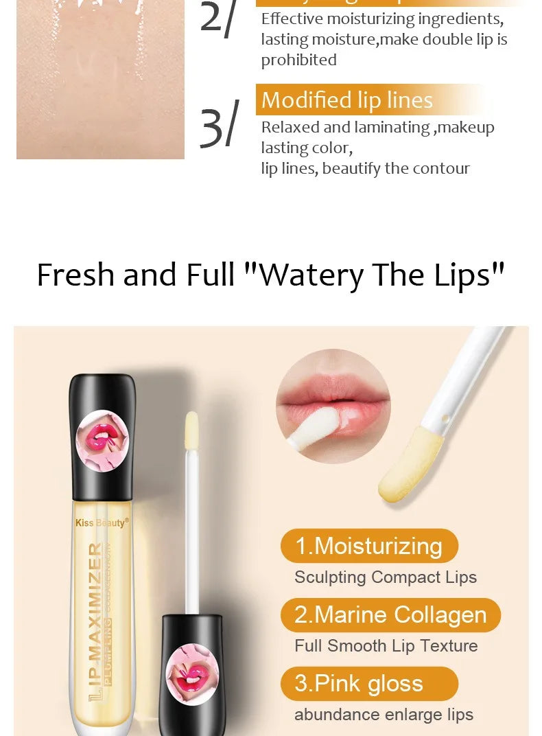 1/2PCS Transparent Lip Gloss Plumping Lip Oil - Moisturizing Repairing Fine Line Reducer Brighten Enhance Lip Serum for Lip Care
