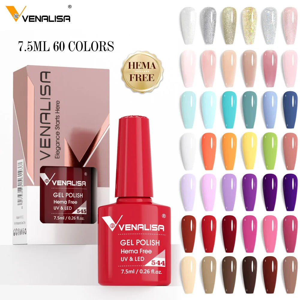Venalisa HEMA TPO FREE Nail Gel Polish Glitter Gorgeous Full Coverage Soak Off UV LED French Nail Jelly Pink Nude Collection