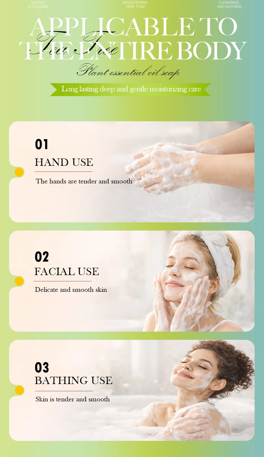 2Pcs100G Tea Tree Oil Soap Bar Deep Cleansing Facial Bath Bar Acne Pimple Control New Formula
