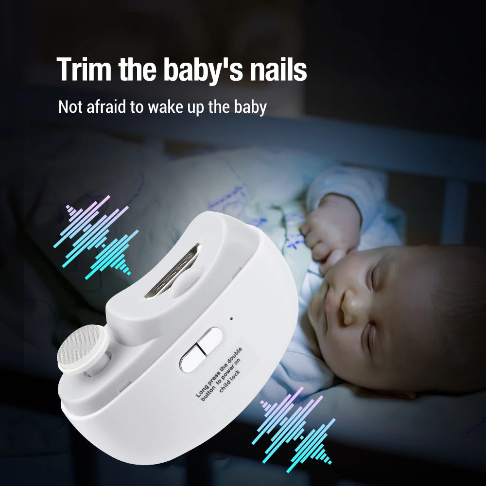Electric Nail Clipper Cutter With LED Light 2in 1 Automatic Nail Grinder Trimmer For Baby Adult Mini Manicure Tools Nail Care