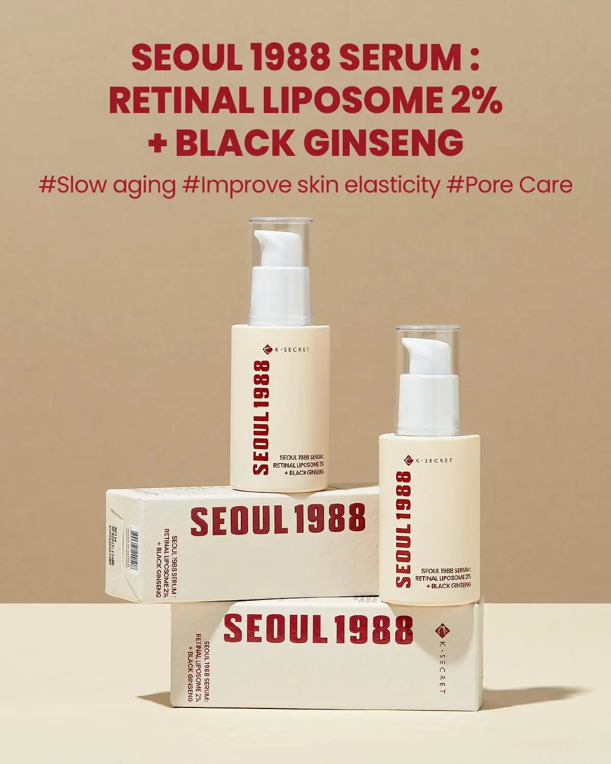 1/2/3PCS Korean SEOUL 1988 Retinol Face Serum Fade Fine Wrinkle Moisturizing Whitening Remove Spot Shrink Pores Beauty Skin Care