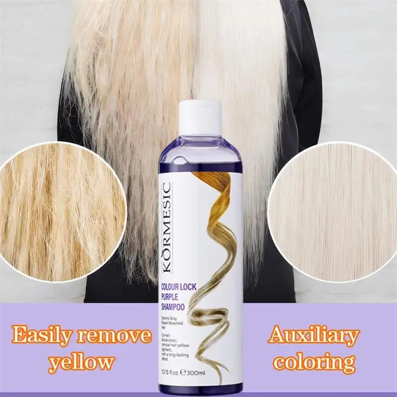 300Ml Color Fixing Purple Shampoo Lock Color Cover Gray Hair Fade Yellow After Bleach Hair Dye Long Lasting Non-irritating Care