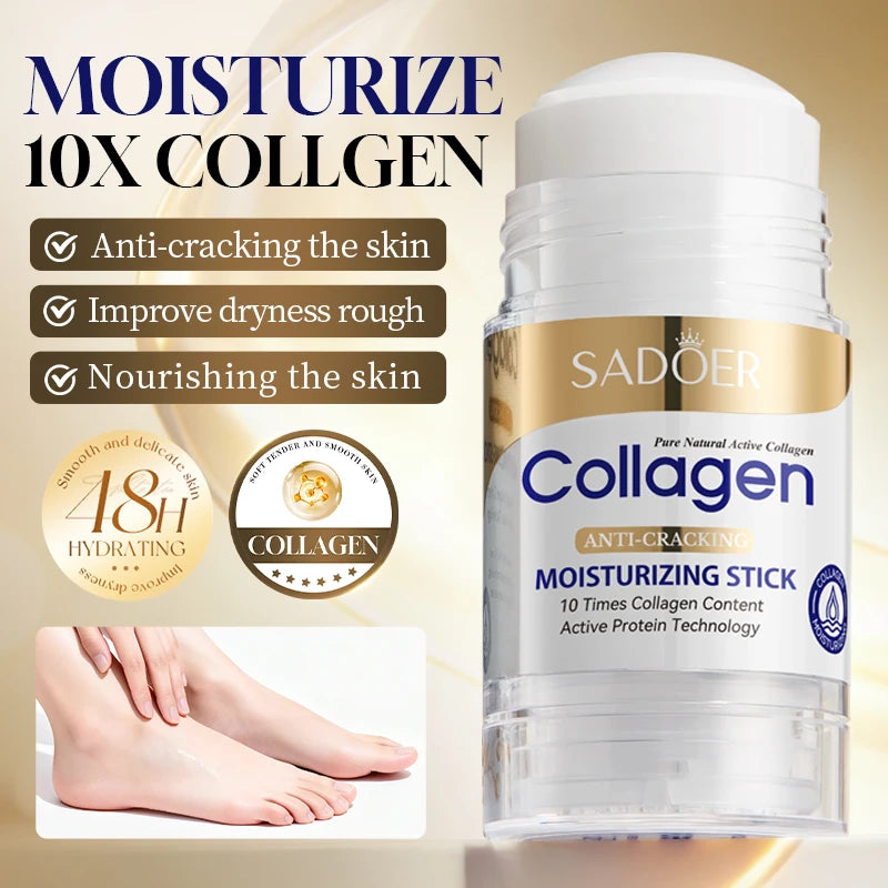 SADOER Collagen Hand & Foot Cream Stick Moisturizing Anti Cracking Whitening Anti Wrinkles Anti-Aging Hands Skin Care Products