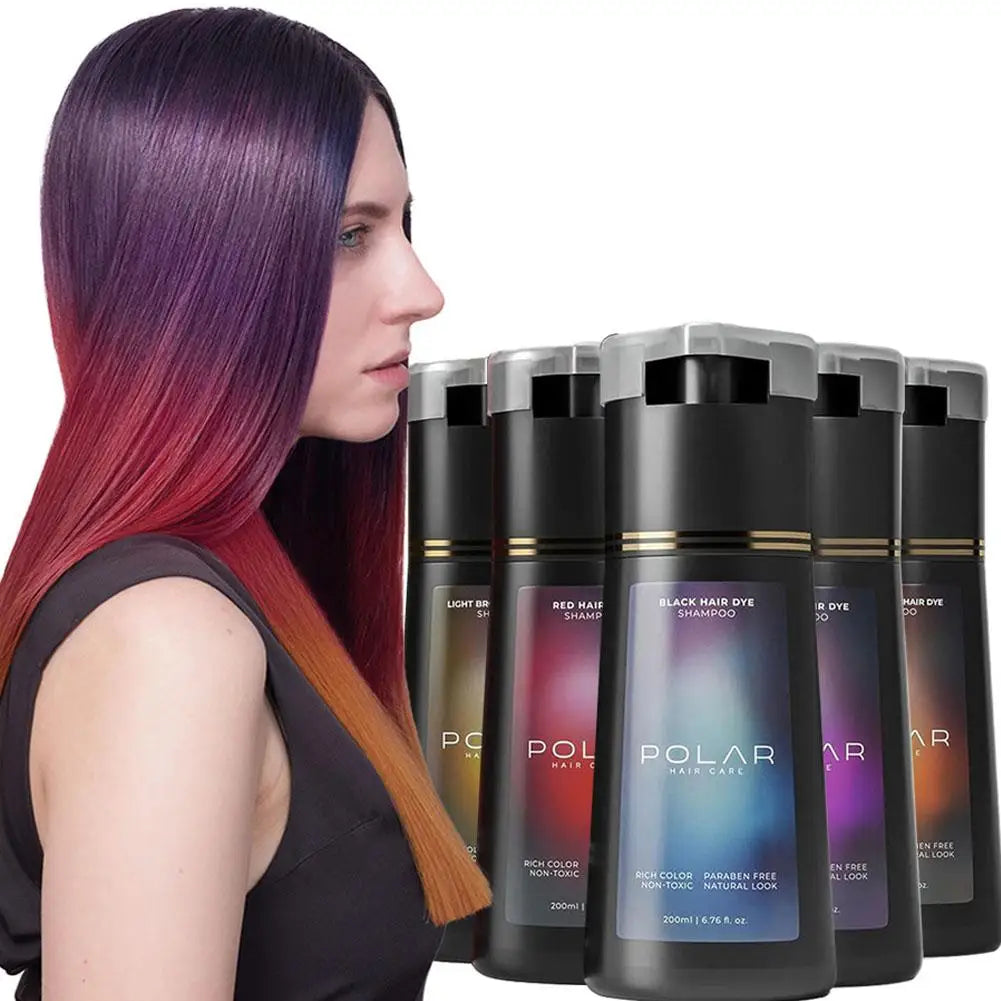 200ml Hair Dye Shampoo For Gray Hair Natural Hair Dye Kit Semi Permanent Hair Dye Shampoo For Women Men Black Brown Purple