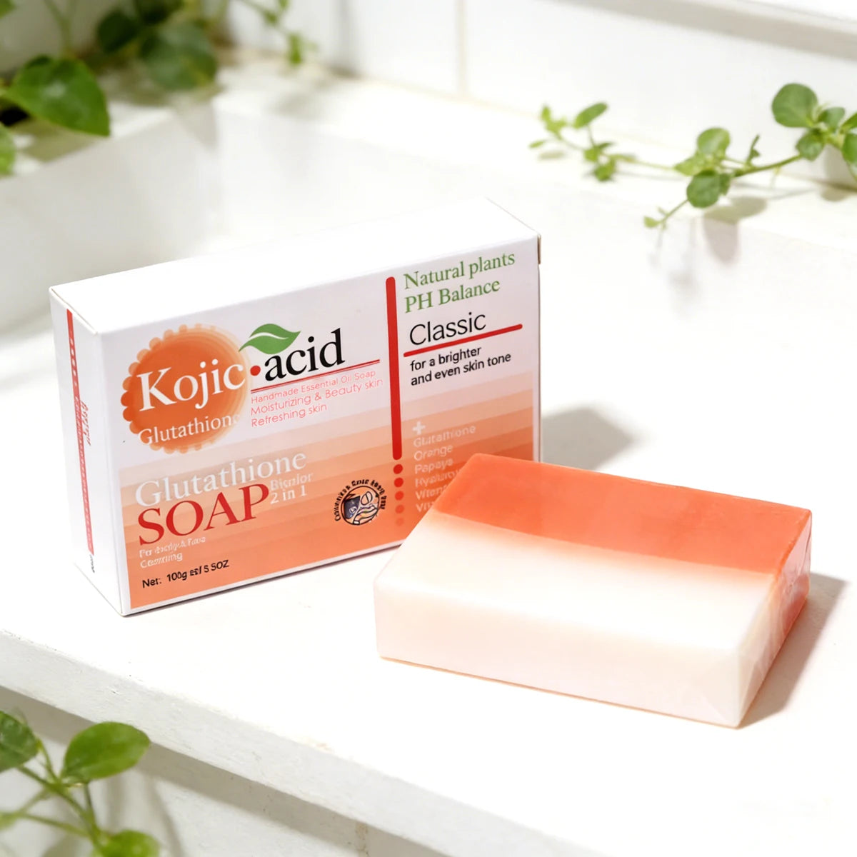 Hot Selling Organic 100g  Kojic Acid+Glutathione Soap Bar Honey Anti-Acne Aid  Whitening Bath Face