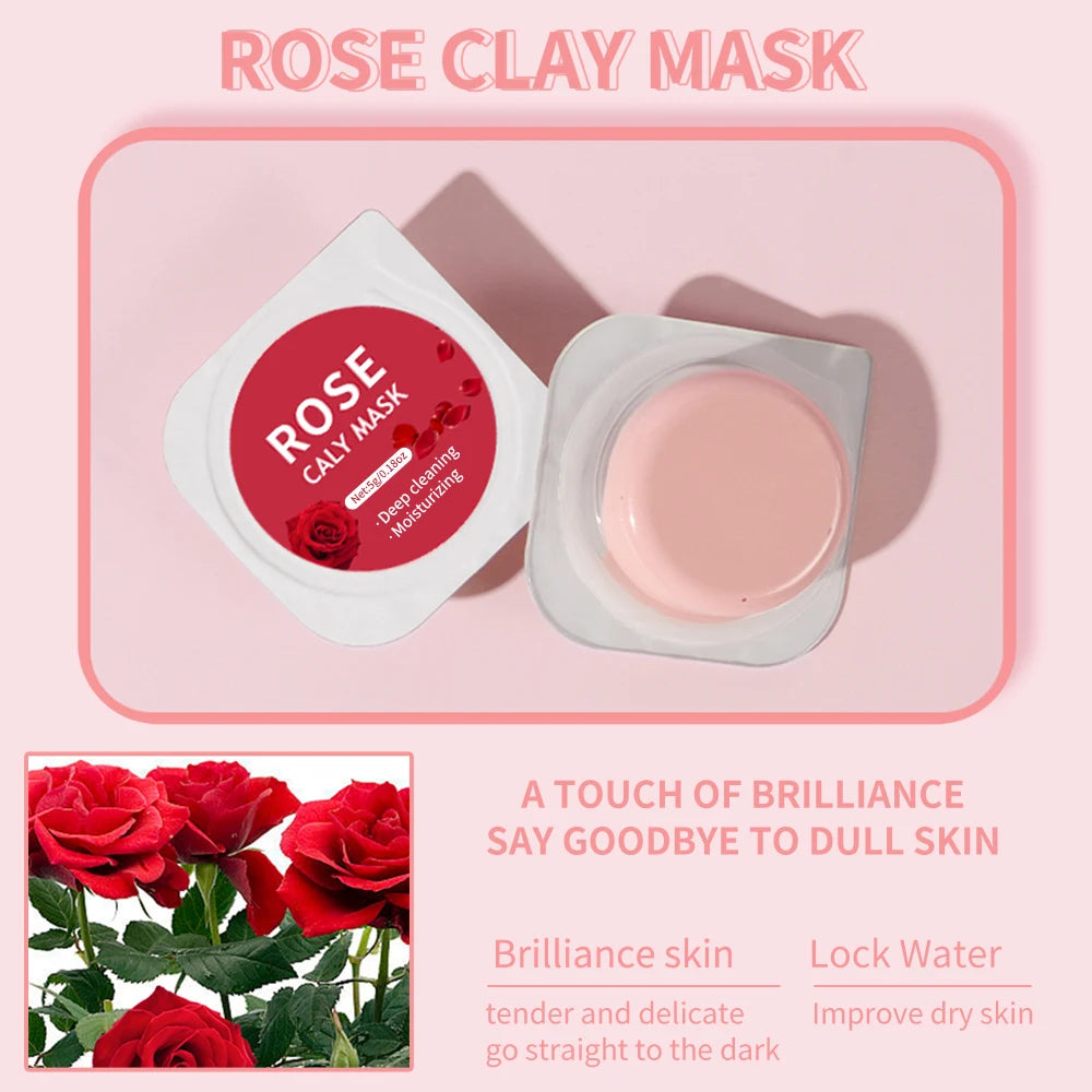 10pcs Clay Mask,Gentle Cleansing,Moisturizing and Hydrating Skin,Eggplant/Rose/Green Tea Mask Restore Skin Mask Travel Essential