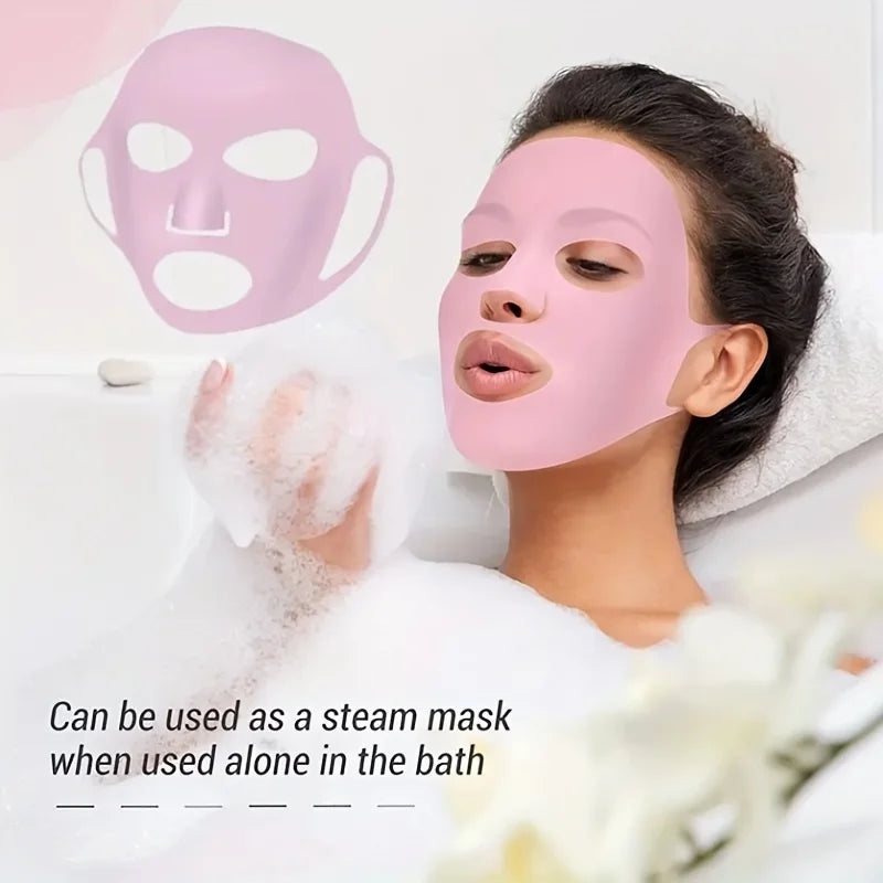 1PC 3D Silicone Facial Mask for Moisturizing-Reusable, Anti-Water Evaporation,Skin Care Tools for Women