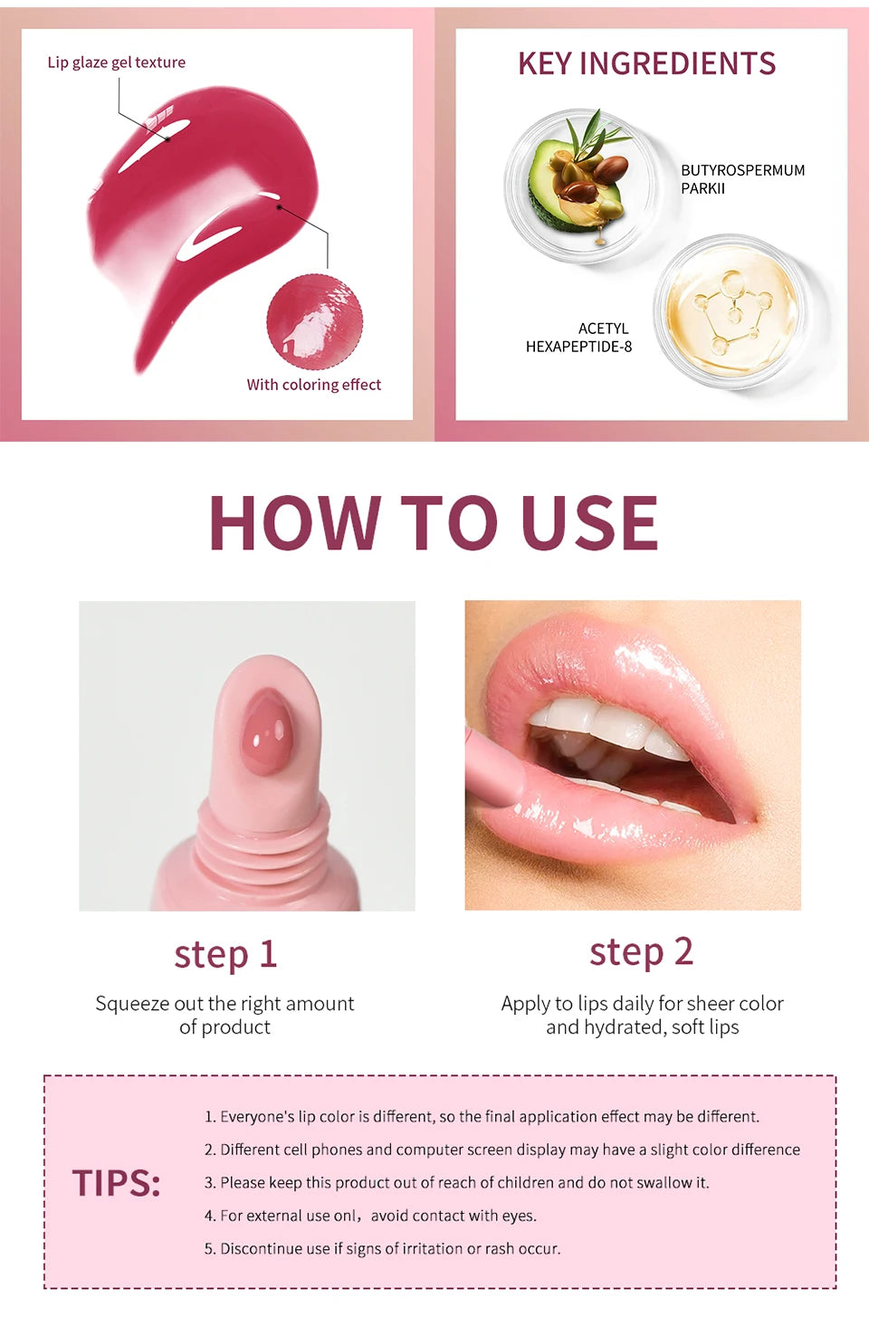 Lip Gross Treatment Moisturizing 10ml Peptide Lip Mask Gel To Remove Dead Skin Lipstick Base Lip Cream Women Lip Care Mask