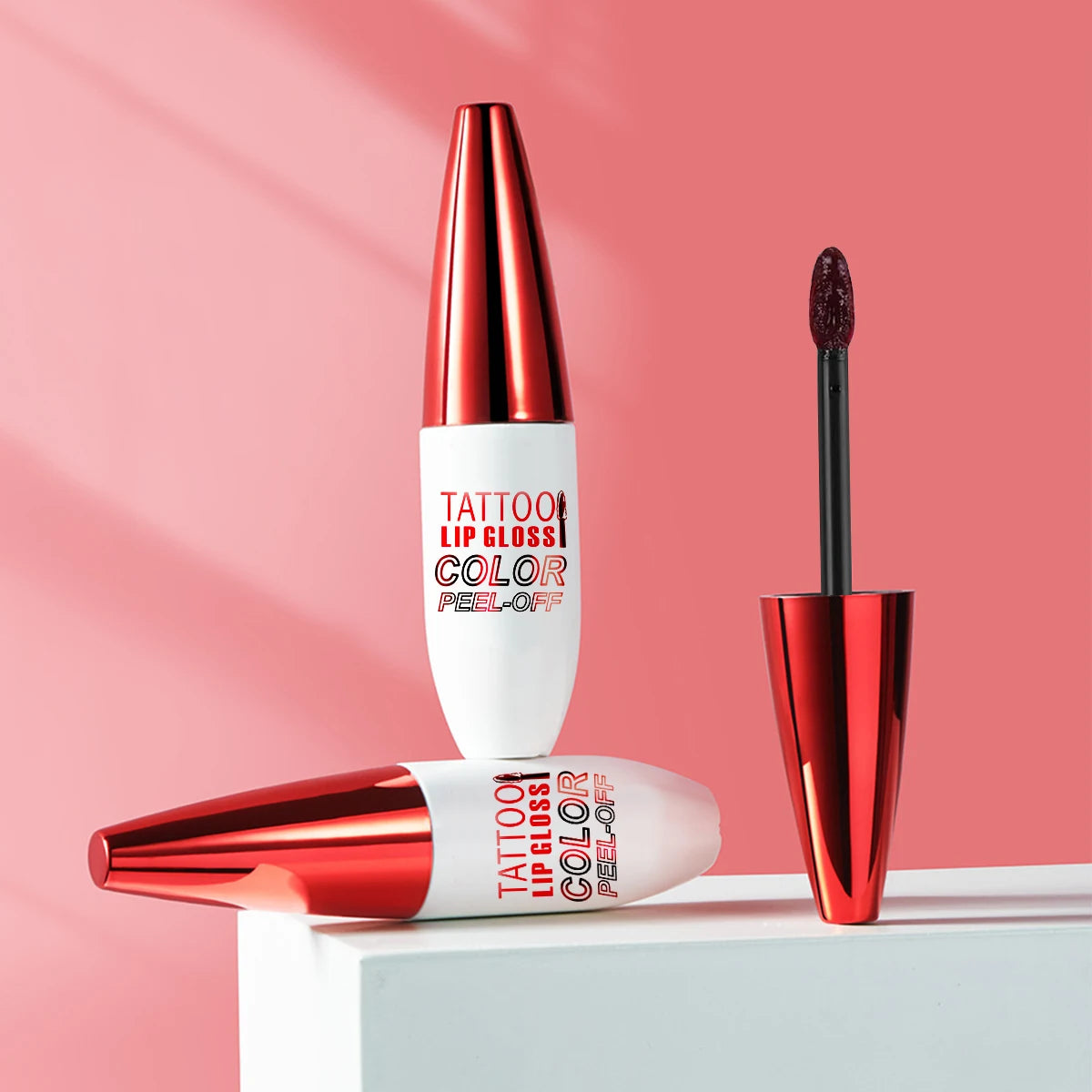 ZaiDoc Peel Off Lip Stain Tint Set 4 Colors Long Lasting Waterproof Transfer Proof Matte Finish Lip Gloss 10g Each