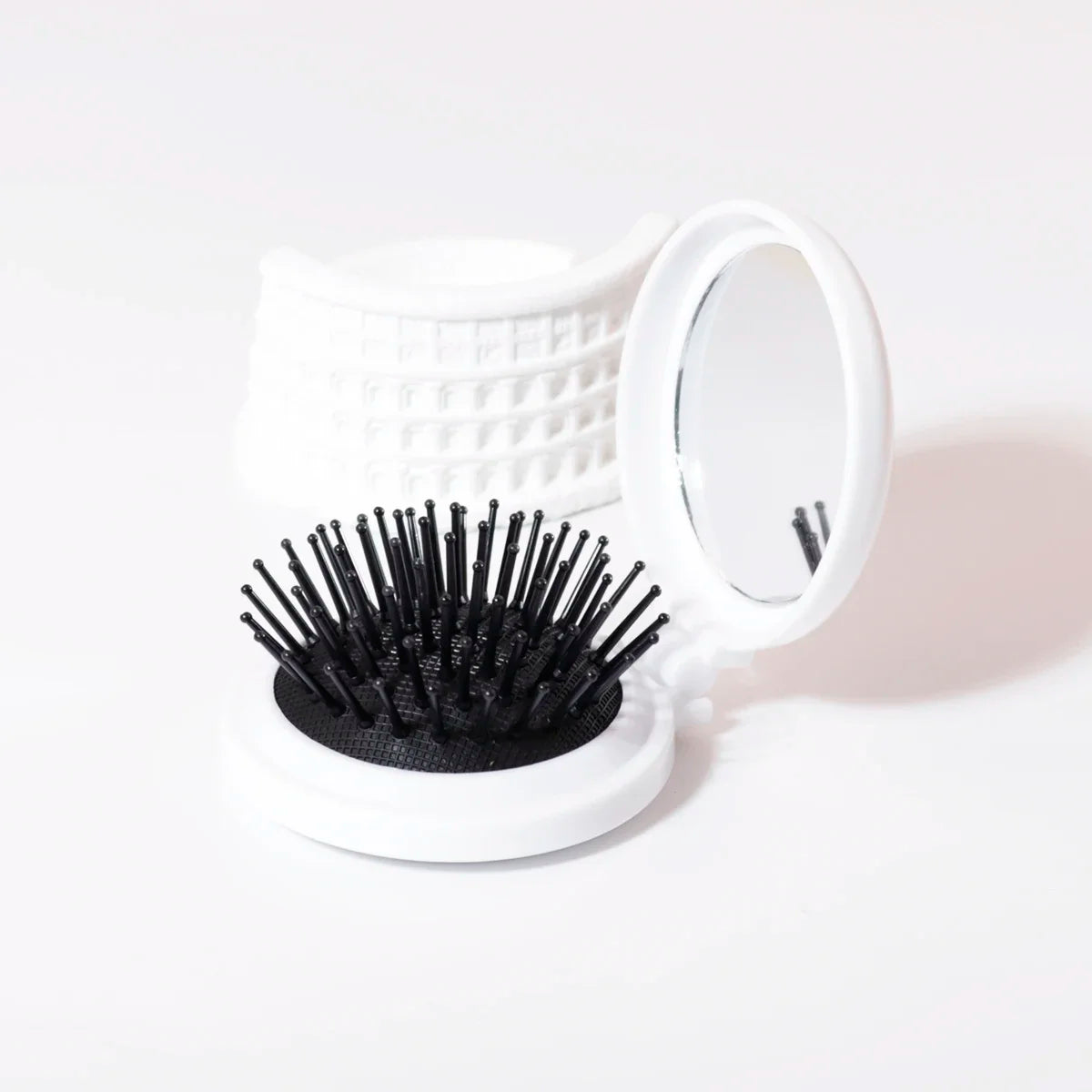 1PC Mini Portable Folding Head Massager Anti-Static Travel Hair Brush Comb Styling Accessory Mirror for Real Hair Wigs