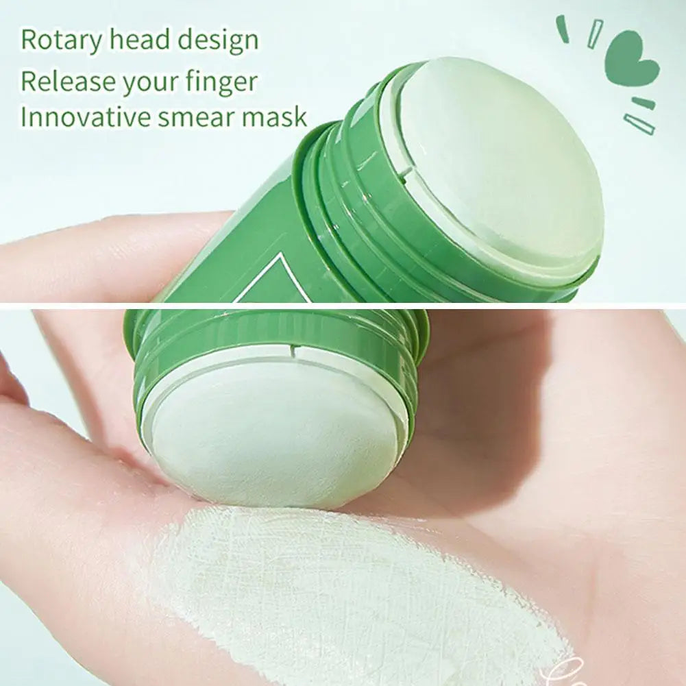 1/3PCS Green Tea Clay Stick For Face, Green Mask Stick Smear Acne Shrink Blackhead Green Tea Extract Facial Mask Pore Cleansing
