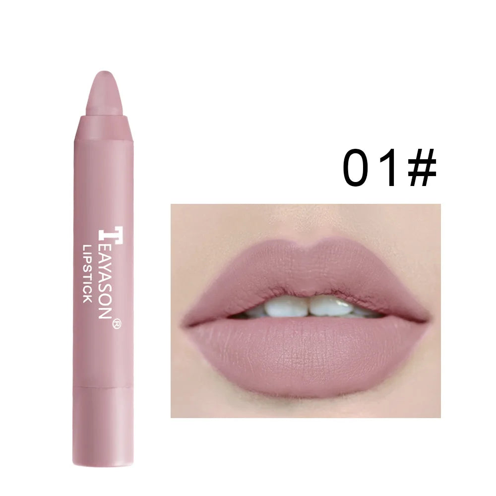 Nude Velvet Matte Lipstick Pen Lasting Waterproof Color Rendering Non-stick Cup Lipstick Pencil Lipliner Women Makeup Lip Stain