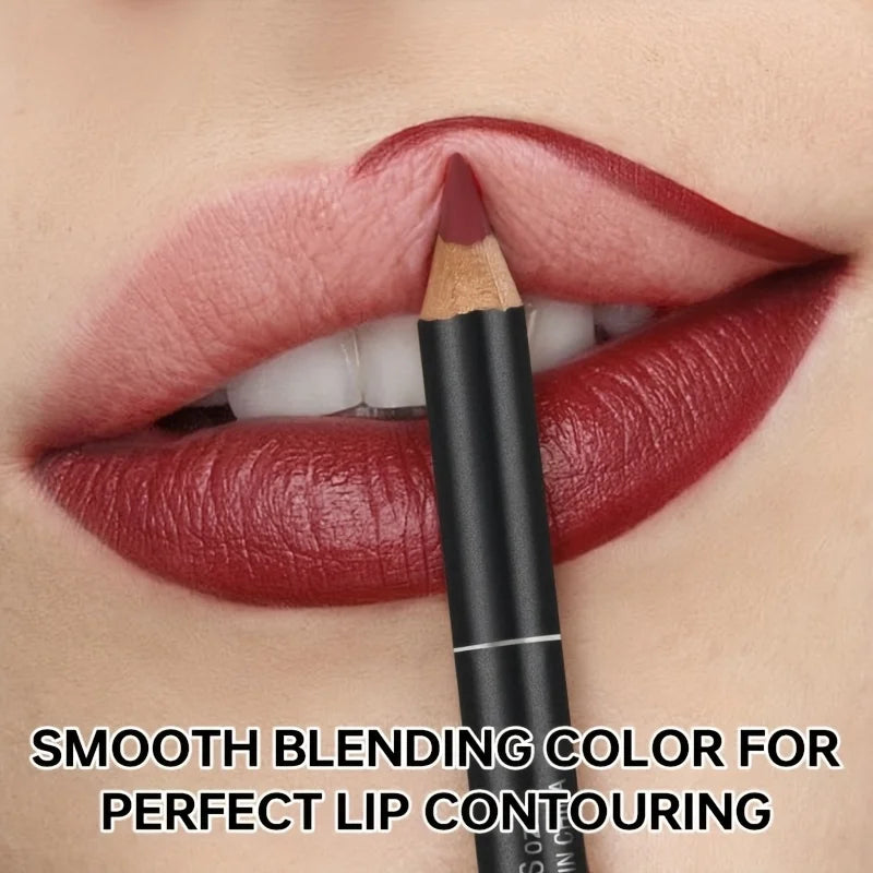 Pudaier 6-Color Waterproof Matte Lip Liner - Long-Lasting, Non-Transfer Formula, Matte Finish, 6 Versatile Shades