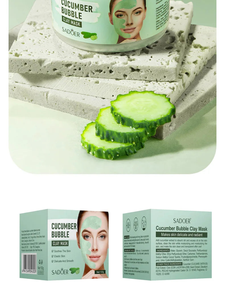 100g Peach Deep Cleansing Bubble Clay Facial Mask Remove Blackheads Oil Control Moisturizing Face Smooth Korean Skin Mud Masks