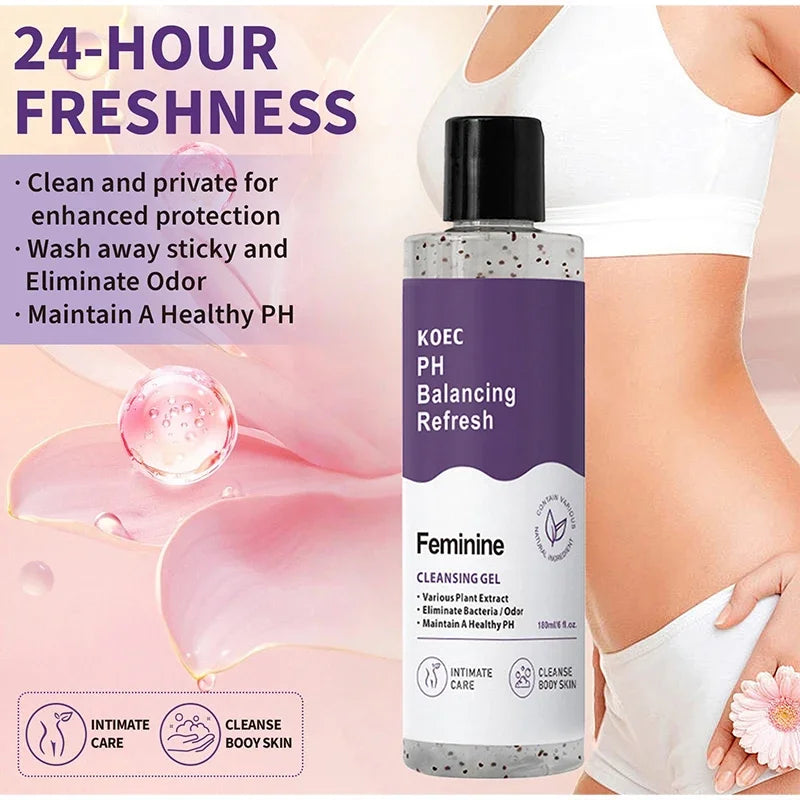 Women PH Balancing Cleansing Wash Shower Gel Set Natural Plant Extract Aloe Vera Gentle Intimate Care Daily Refreshing Body Care