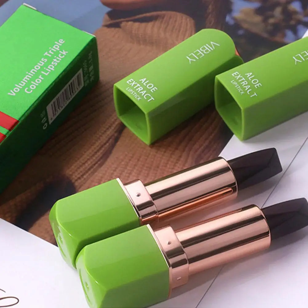 VIBELY winter Moisturizing Changing 3 colors Lip Balm Natural Aloe Vera Long Lasting  Lipstick for Women Color-Shifting Makeup