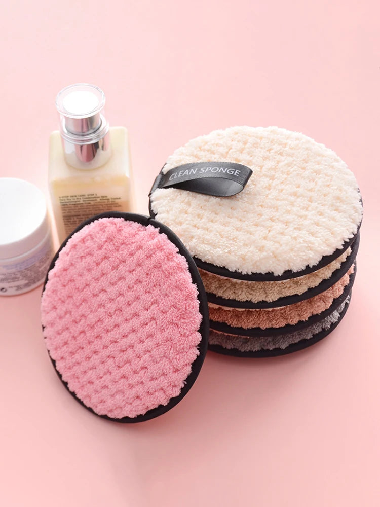 4PCS Makeup Remover Microfiber Cotton Pad Cosmetics Washable Makeup Towel Cleaning Sponge Skin Care Tool Washcloth