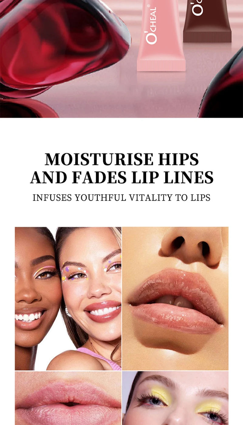 Lip Balm Moisturizing Mirror Lip Gloss Lip Vanilla Mint Iced Coffee Cake Smell Lipstick Transparent Lip Oil Makeup