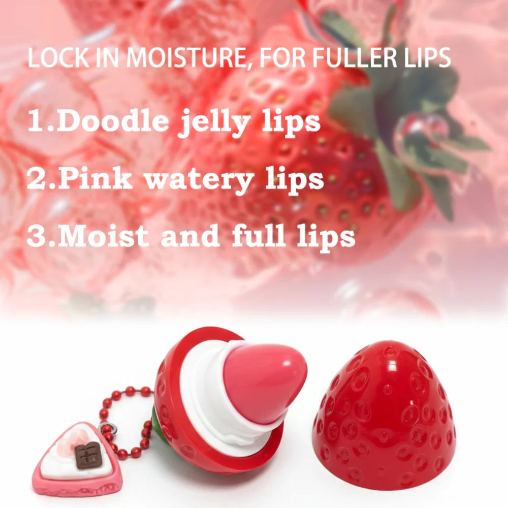 4-Color Random Shiping 1 Strawberry Lip Gloss Lipstick Moisturizing Winter Antifreeze Anti Crack Moisturizing Lasting Lip Balm