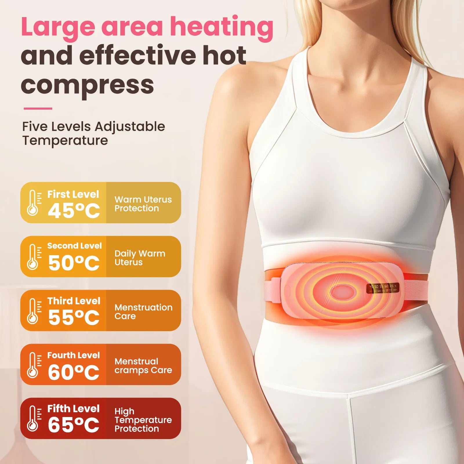 USB Menstrual Electric Heating Pad for Abdominal Vibration Massager Women Period Care Belly Heater Winter Warming Palace Belt