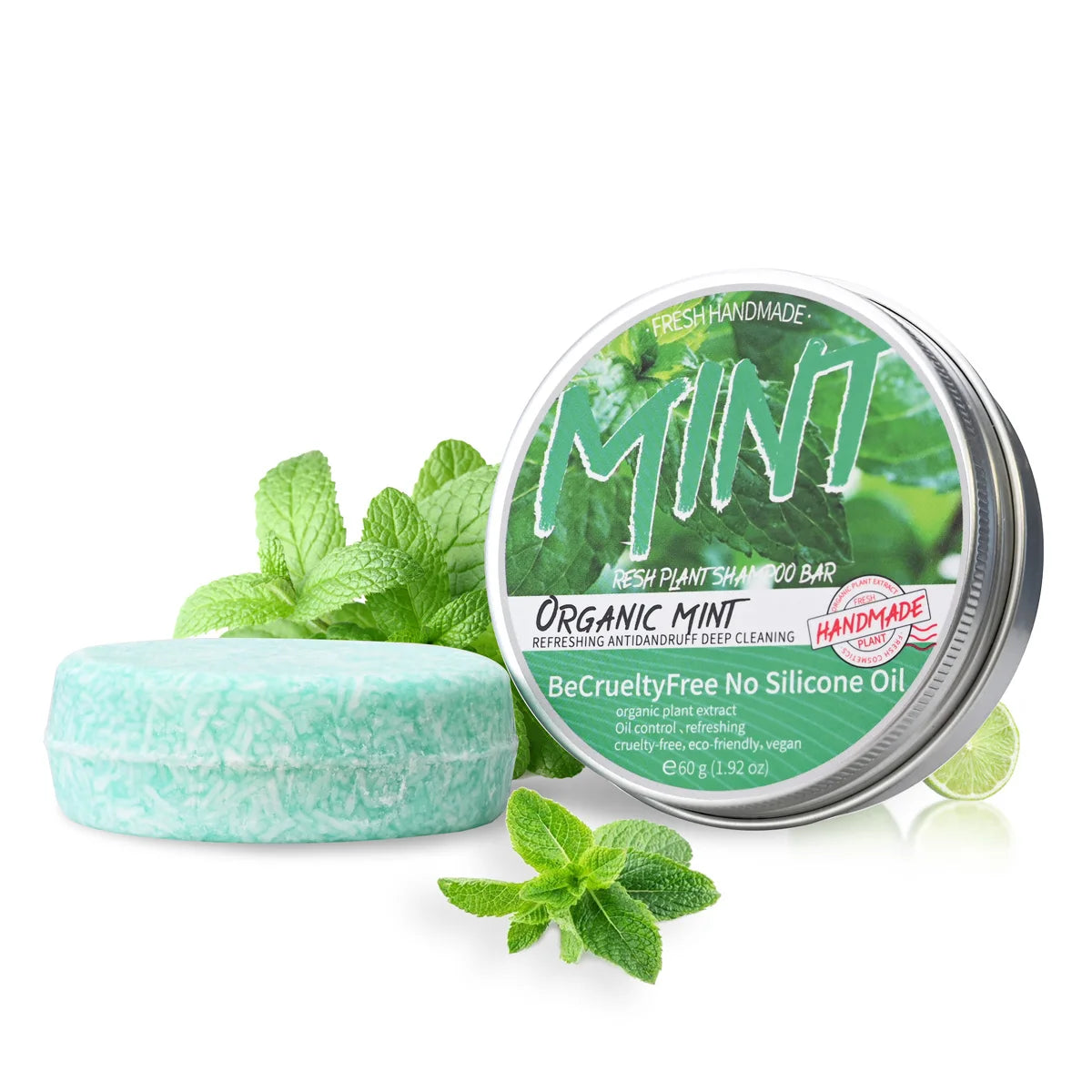 60g Mint Herbal Shampoo Plant-Based Soap for Oil Control Dandruff Hand Soap Genuine Herbal Product for Scalp Care