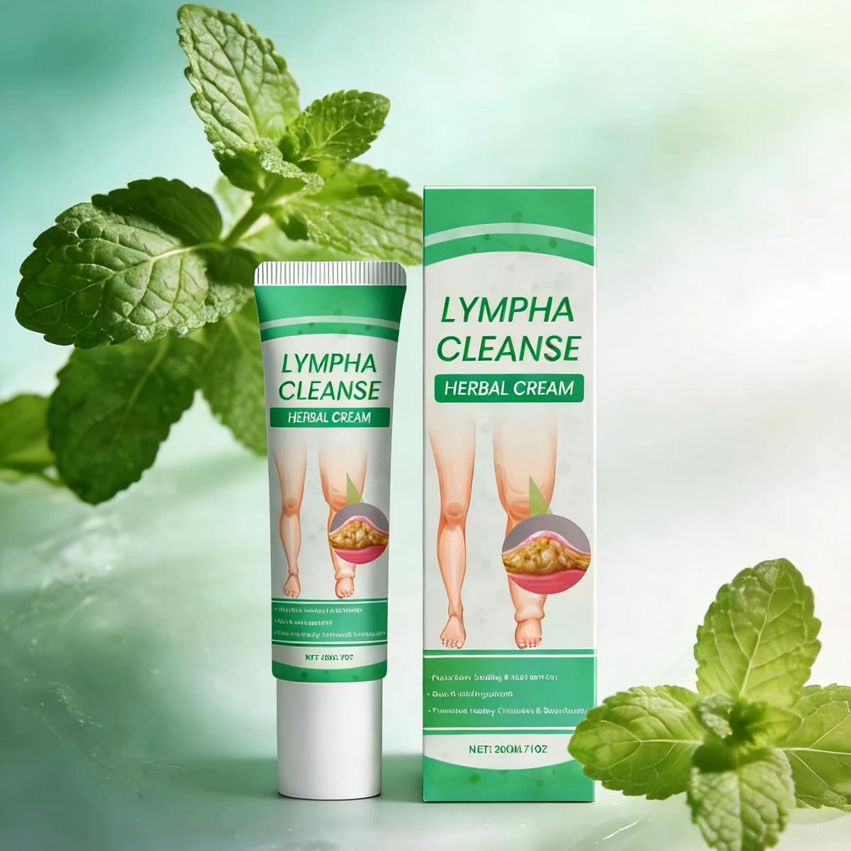 Lymphatic Drainage Cream for Body Lymphatic Massage Legs Blood Circulation Improvement Detox Edema Swelling Removal Herbal Cream