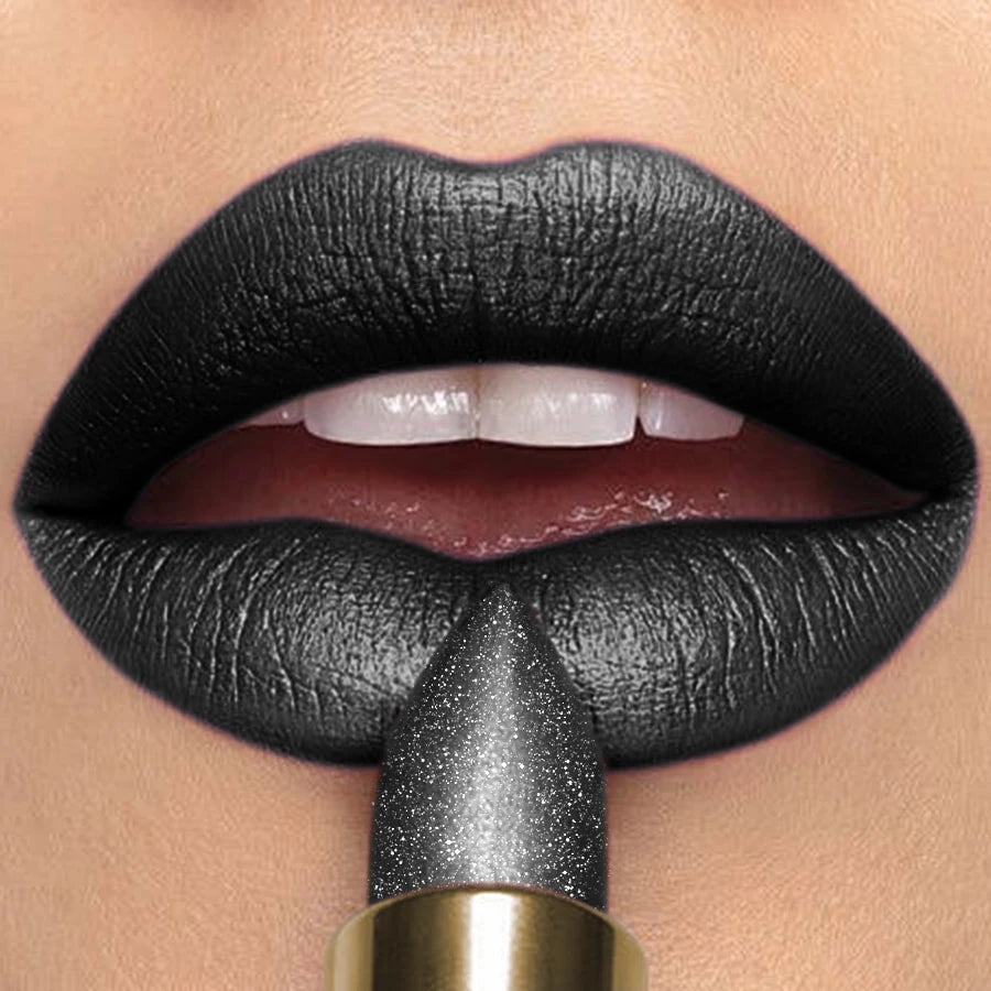 16 Colors 1PC Metallic Glitter Shiny Lipstick Lip Tint, Waterproof Senior Matte Lip Makeup Gifts for Women Cosmetic Lip Glaze